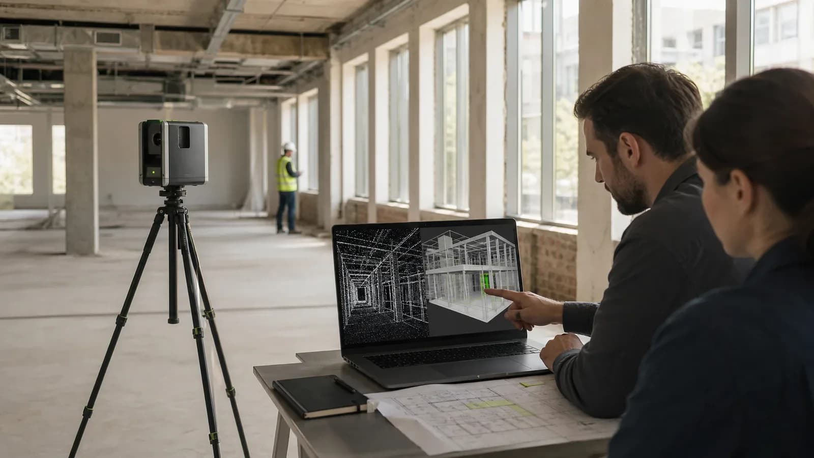 Инженерная рабочая станция с облаком точек и BIM-моделью существующего здания